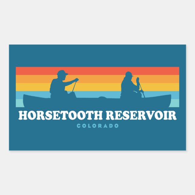 Sticker Rectangulaire Horsetooth Réservoir Colorado Canoë (Devant)