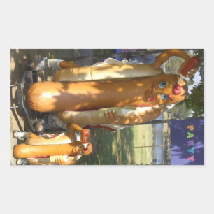 Sticker Rectangulaire Hot Dog Man & Junior Statue