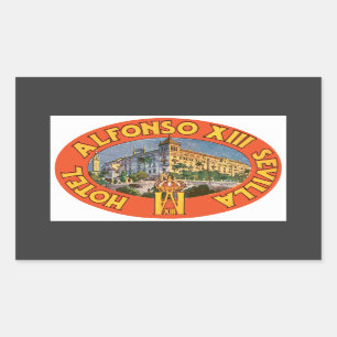 Sticker Rectangulaire Hôtel Alfonso Xiii Sevilla, Vintage