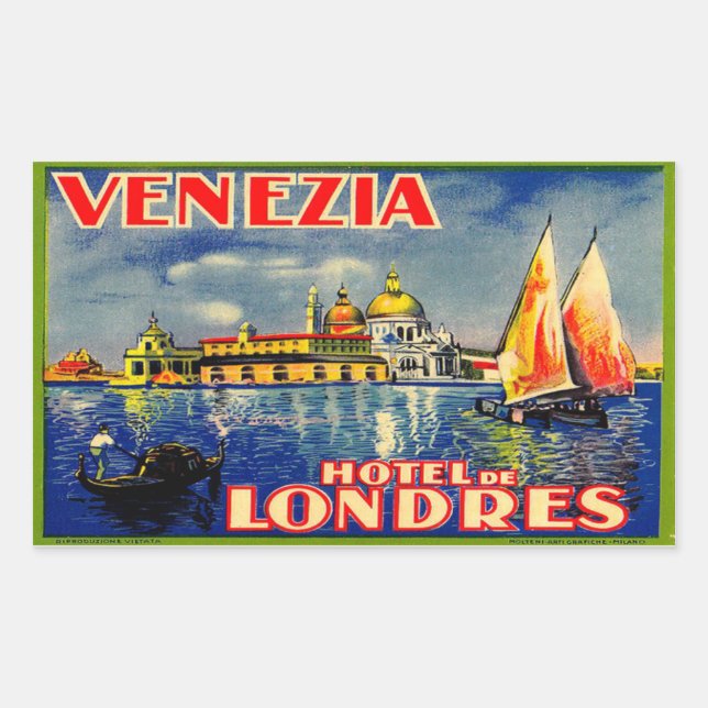 Sticker Rectangulaire Hôtel de Londres (Venise Italie) (Devant)