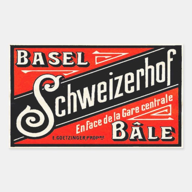 Sticker Rectangulaire Hôtel Schweizerhof (Bâle Bâle Suisse) (Devant)