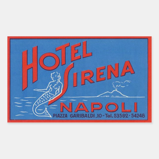 Sticker Rectangulaire Hotel Sirena (Naples Italie) (Devant)