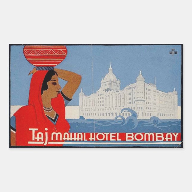 Sticker Rectangulaire Hôtel Taj Mahal (Bombay Inde) (Devant)