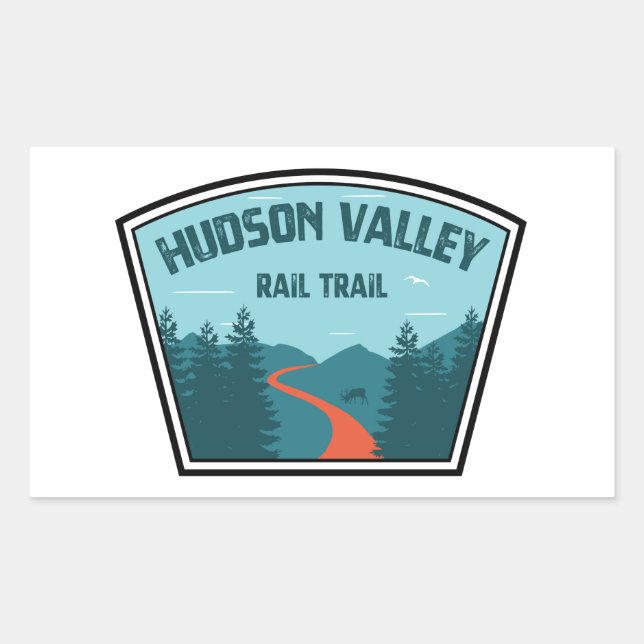 Sticker Rectangulaire Hudson Valley Rail Trail New York (Devant)