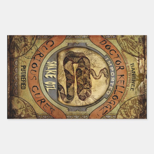 Sticker Rectangulaire Huile de serpent (Devant)