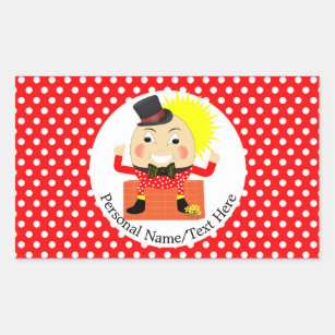 Sticker Rectangulaire Humpty Dumpty Nursery Rhyme mignon Personnalisé