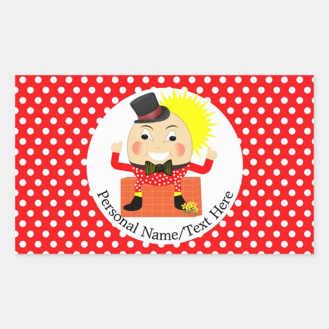 Sticker Rectangulaire Humpty Dumpty Nursery Rhyme mignon Personnalisé (Devant)