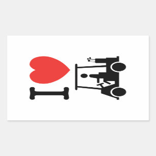 Sticker Rectangulaire I chariot de golf de coeur (amour)
