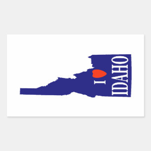Sticker Rectangulaire I Coeur (Amour) Idaho