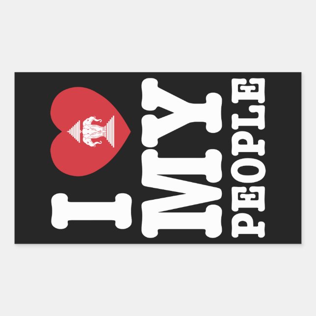 Sticker Rectangulaire I Heart (Love) Erawan My Lao People (Devant)