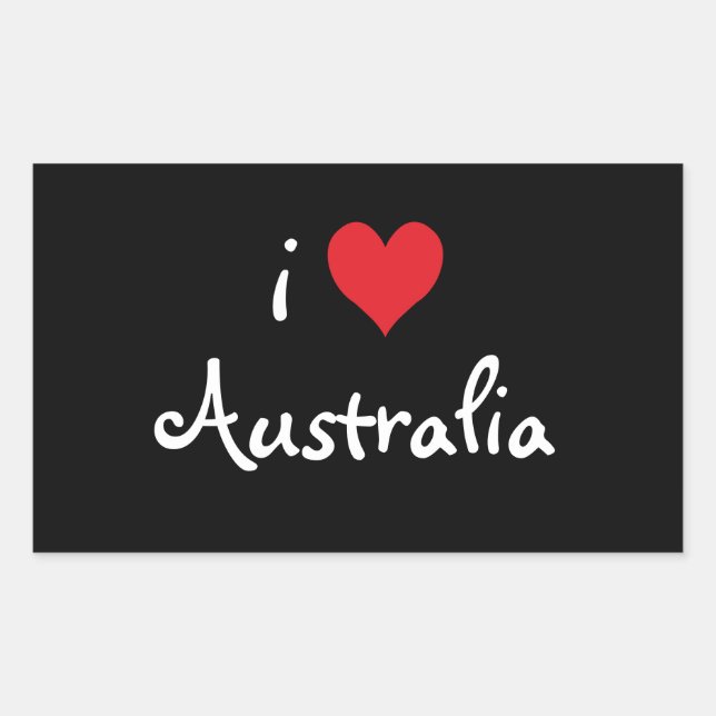 Sticker Rectangulaire I Love Australia (Devant)
