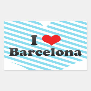 Sticker Rectangulaire I Love Barcelona, Espagne