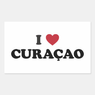 Sticker Rectangulaire I Love Curaçao