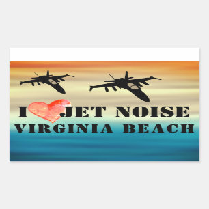 Sticker Rectangulaire I Love Jet Noise Virginia Beach Poster