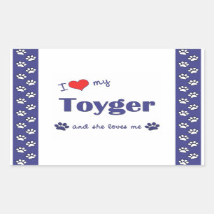 Sticker Rectangulaire I Love My Toyger (Female Cat)