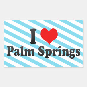 Sticker Rectangulaire I Love Palm Springs, États-Unis