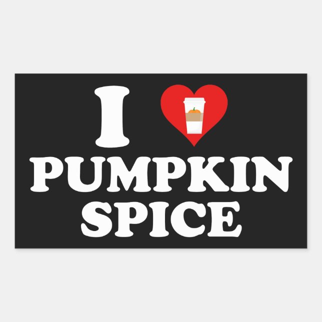 Sticker Rectangulaire I Love Pumpkin Spice (Devant)