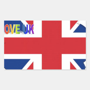Sticker Rectangulaire I Love UK Art Print