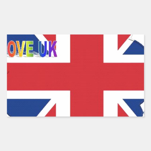 Sticker Rectangulaire I Love UK Art Print (Devant)