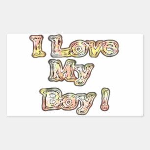 Sticker Rectangulaire I Loy My Boy Design Cool Collection Vintage Texte