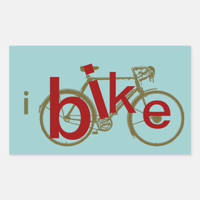 Sticker Rectangulaire ibike ~ vélo d'amour (Devant)