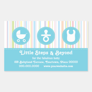 Sticker Rectangulaire Icon Trio Bleu Bébé Bébé rayures