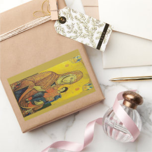 Sticker Rectangulaire Icône de la Vierge Marie Photo Imprimer