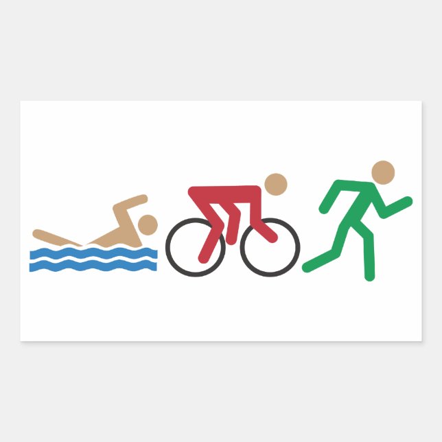 Sticker Rectangulaire Icônes du logo du triathlon dans la feuille d'auto (Devant)
