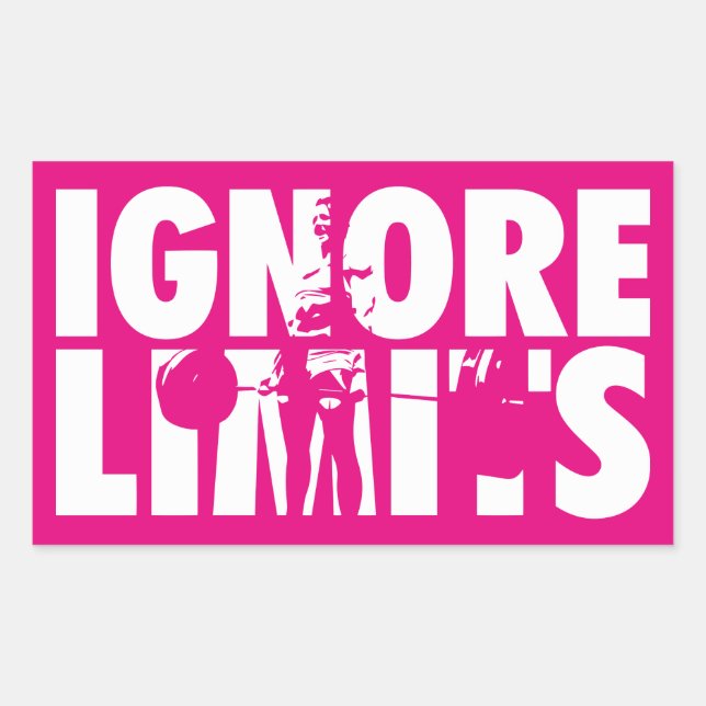 Sticker Rectangulaire IGNORE LIMITS - Motivation pour l'haltérophilie de (Devant)