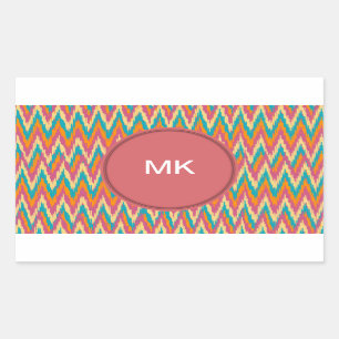 Sticker Rectangulaire iKat Zigzag Design Couleurs d'épices