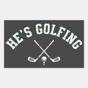 Sticker Rectangulaire Il fait du golf Drôle Golfeur Papa Golf Maman Cita