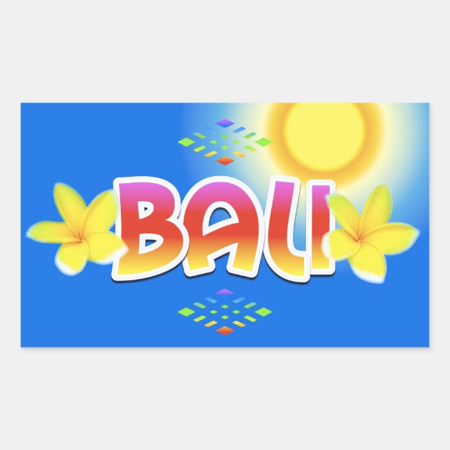 Sticker Rectangulaire Île de Bali (Devant)