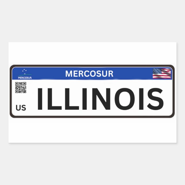 Sticker Rectangulaire Illinois Mercosur (Devant)