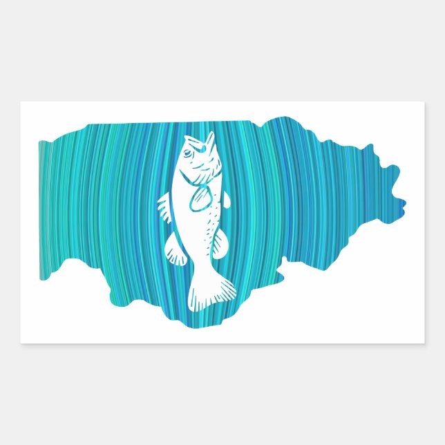Sticker Rectangulaire Illinois Wave Fishing (Devant)