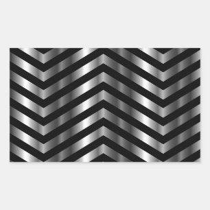 Sticker Rectangulaire Illusion optique avec barres métalliques et lignes