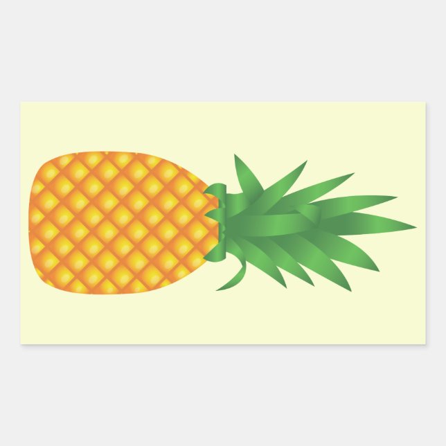 Sticker Rectangulaire Illustration de dessin d'ananas (Devant)