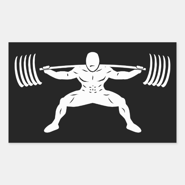 Sticker Rectangulaire Illustration de l'opération "POWER LIFTING" Sumo P (Devant)