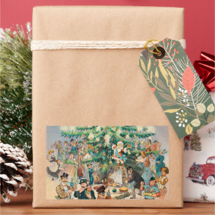 Sticker Rectangulaire Illustration vintage L'Arbre de Noël de Puck, 1902