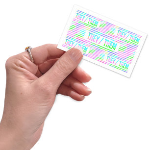 Sticker Rectangulaire Ils Prononounes Pastel Stripes
