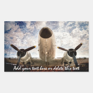 Sticker Rectangulaire Image stylisée de l'aéronef Douglas DC-3 ou C-47