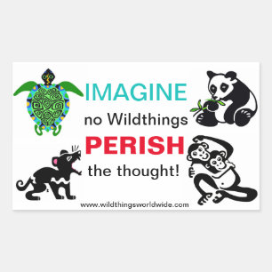 Sticker Rectangulaire IMAGINE - Conservation - Animaux en danger -