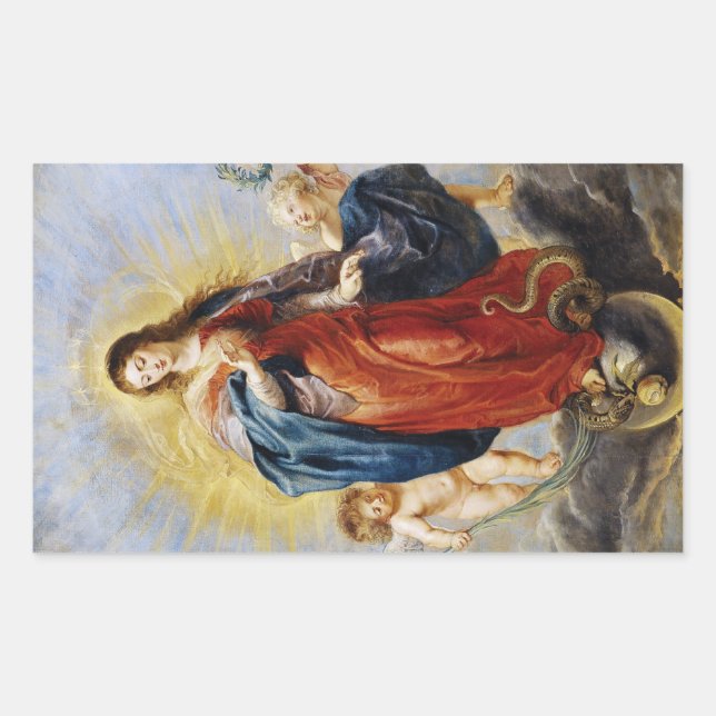 Sticker Rectangulaire Immaculée Conception Peinture de Peter Paul Rubens (Devant)
