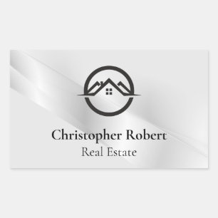 Sticker Rectangulaire Immobilier Argent Élégant