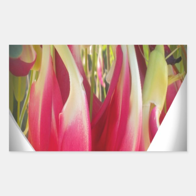 Sticker Rectangulaire Impression d'art au cœur floral (Devant)