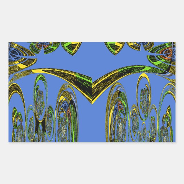 Sticker Rectangulaire Impression d'art Iridescente avec design abstrait  (Devant)