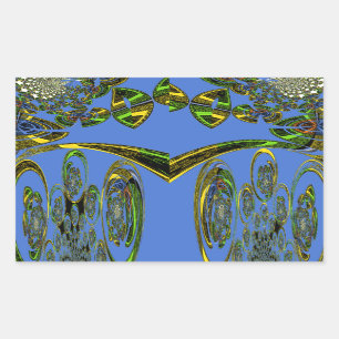 Sticker Rectangulaire Impression d'art Iridescente avec design abstrait 