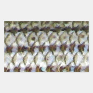 Sticker Rectangulaire Impression de la peau de poisson de basse rayée