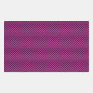 Sticker Rectangulaire Impression en fibre de carbone violet Fushia