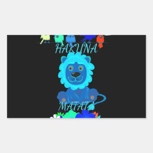 Sticker Rectangulaire Imprimer Hakuna Matata Lion