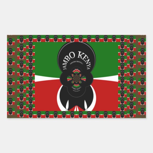 Sticker Rectangulaire Imprimerie d'art Jambo Kenya (Devant)